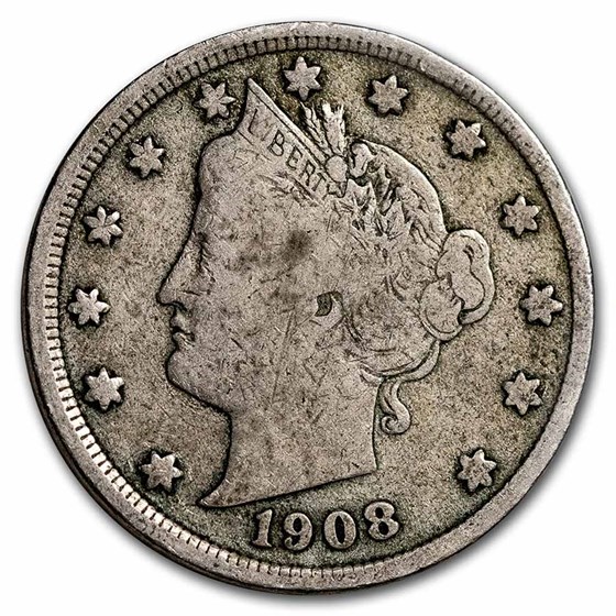 1908 Liberty Head V Nickel Fine 1908 Liberty Head V Nickel Fine