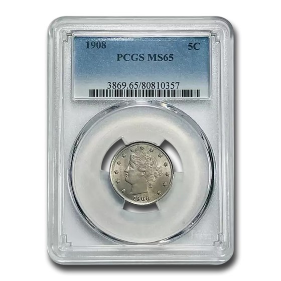 1908 Liberty Head V Nickel MS-65 PCGS 1908 Liberty Head V Nickel MS-65 PCGS