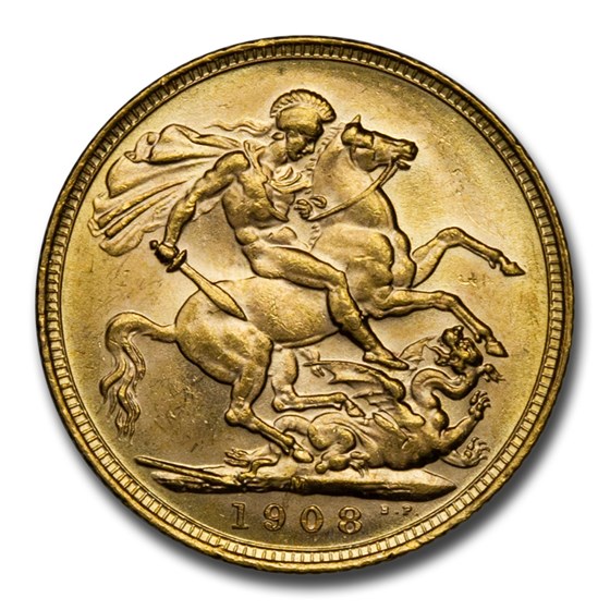 1908-M Australia Gold Sovereign Edward VII BU 1908-M Australia Gold Sovereign Edward VII BU