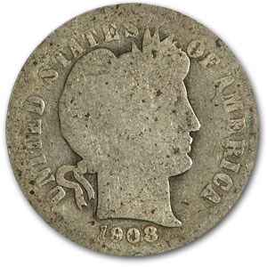 1908-O Barber Dime AG 1908-O Barber Dime AG