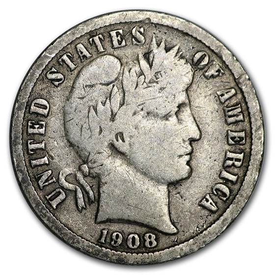 1908-O Barber Dime VG 1908-O Barber Dime VG