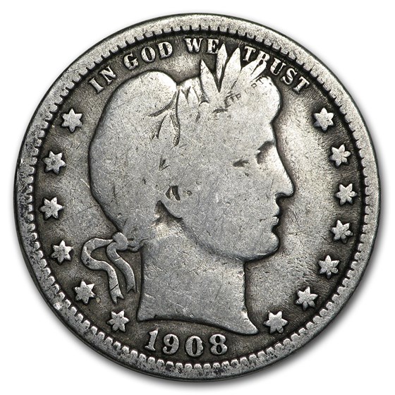 1908-O Barber Quarter Fine 1908-O Barber Quarter Fine