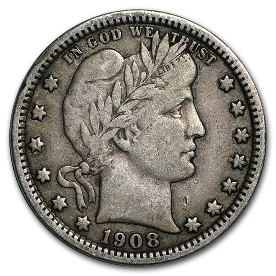 1908-O Barber Quarter VF 1908-O Barber Quarter VF