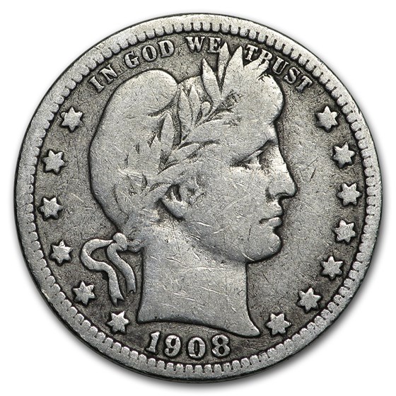 1908-O Barber Quarter VG 1908-O Barber Quarter VG