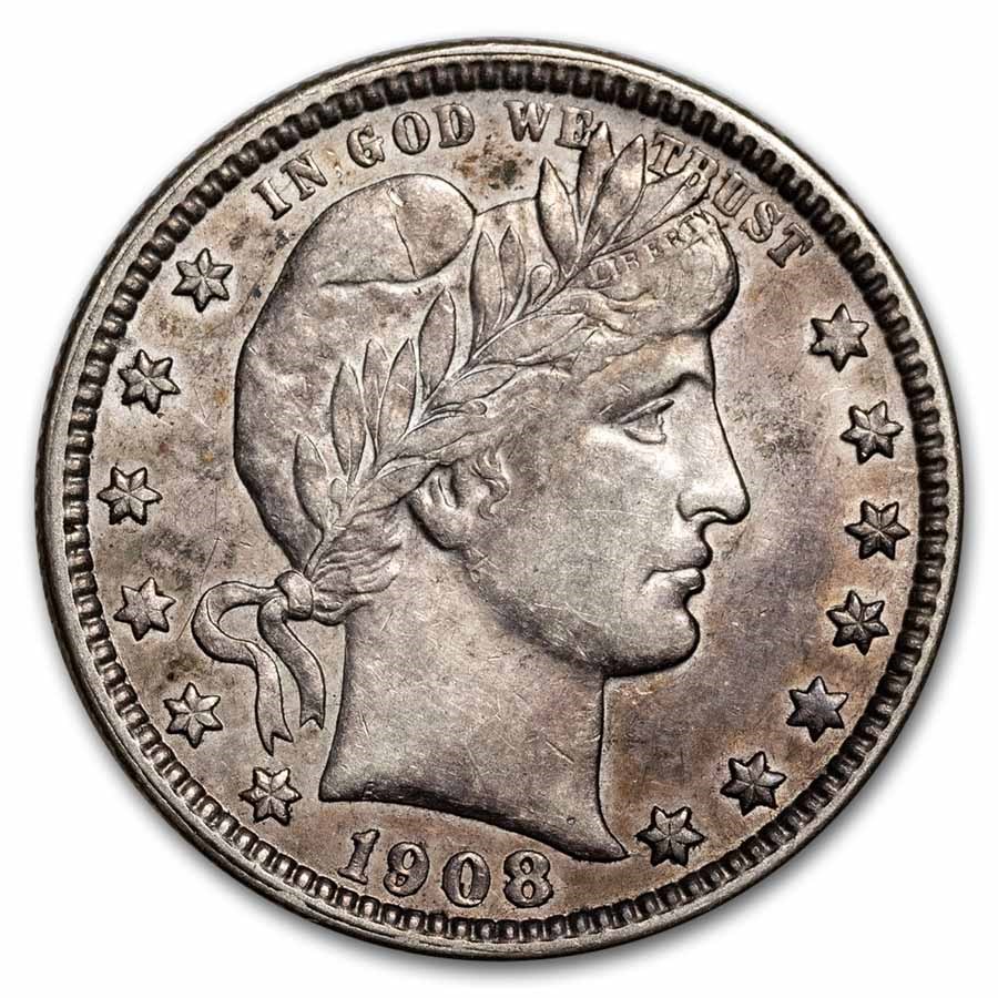 1908-O Barber Quarter XF
