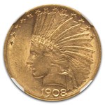 1908-S $10 Indian Gold Eagle AU-53 NGC