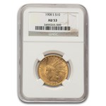 1908-S $10 Indian Gold Eagle AU-53 NGC