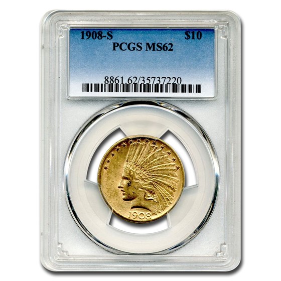 1908-S $10 Indian Gold Eagle MS-62 PCGS 1908-S $10 Indian Gold Eagle MS-62 PCGS