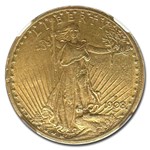 1908-S $20 St Gaudens Gold Double Eagle AU-53 NGC