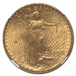 1908-S $20 St. Gaudens Gold Double Eagle MS-61 NGC