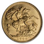 1908-S Australia Gold Sovereign Edward VII BU