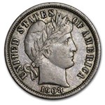 1908-S Barber Dime XF