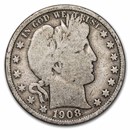 1908-S Barber Half Dollar Good