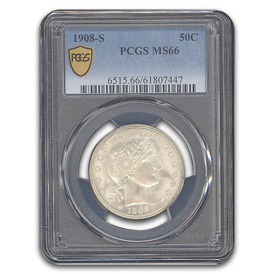 1908-S Barber Half Dollar MS-66 PCGS