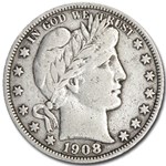 1908-S Barber Half Dollar VF