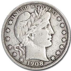 1908-S Barber Half Dollar VF