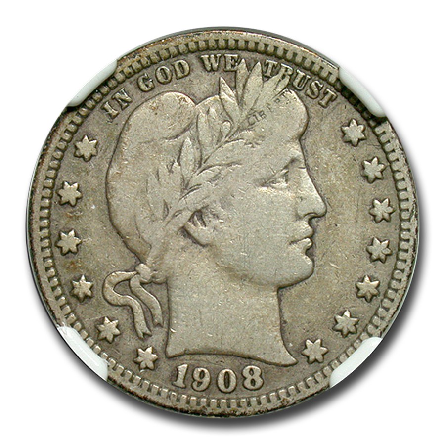1908-S Barber Quarter Fine-15 NGC