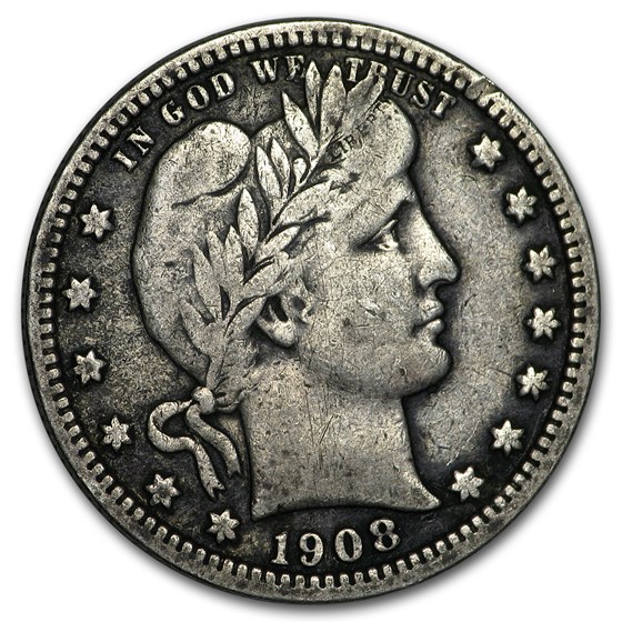 1908-S Barber Quarter Fine 1908-S Barber Quarter Fine