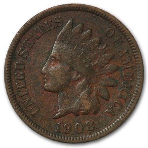 1908-S Indian Head Cent Fine Details 1908-S Indian Head Cent Fine Details