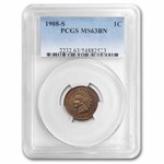 1908-S Indian Head Cent MS-63 PCGS (Brown)