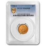 1908-S Indian Head Cent MS-65 PCGS (Red/Brown)