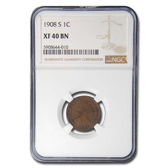1908-S Indian Head Cent XF-40 NGC (Brown) 1908-S Indian Head Cent XF-40 NGC (Brown)
