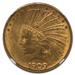 1909 $10 Indian Gold Eagle MS-62 NGC
