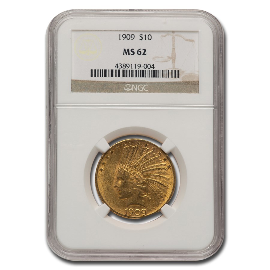 1909 $10 Indian Gold Eagle MS-62 NGC