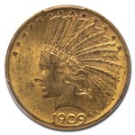 1909 $10 Indian Gold Eagle MS-62 PCGS