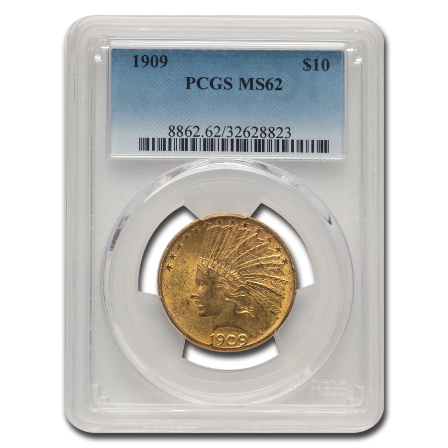 1909 $10 Indian Gold Eagle MS-62 PCGS