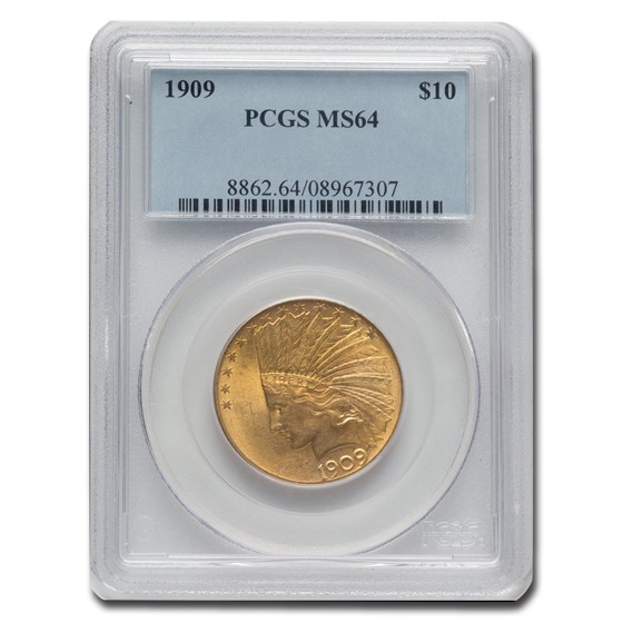 1909 $10 Indian Gold Eagle MS-64 PCGS