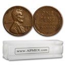 1909-1955 Wheat Cent 50-Count Roll Avg Circ (All S-Mint)