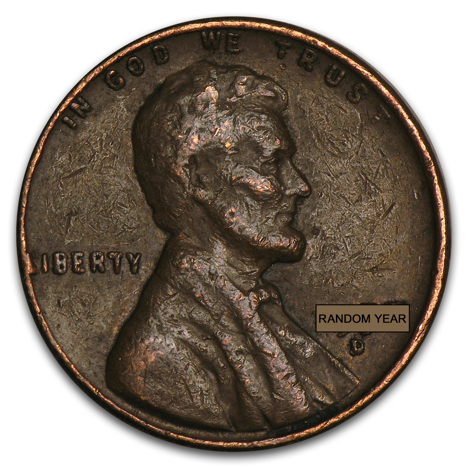 1909-1958 Wheat Cent 50-Count Roll Avg Circ