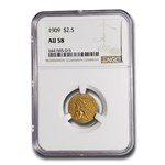1909 $2.50 Indian Gold Quarter Eagle AU-58 NGC