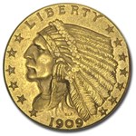 1909 $2.50 Indian Gold Quarter Eagle AU
