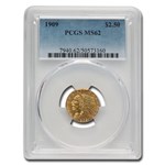1909 $2.50 Indian Gold Quarter Eagle MS-62 PCGS