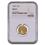 1909 $2.50 Indian Gold Quarter Eagle MS-63 NGC