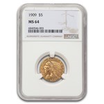 1909 $2.50 Indian Gold Quarter Eagle MS-64 NGC