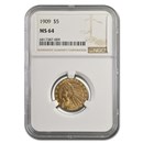 1909 $2.50 Indian Gold Quarter Eagle MS-64 NGC