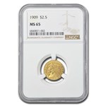 1909 $2.50 Indian Gold Quarter Eagle MS-65 NGC
