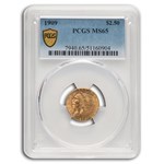 1909 $2.50 Indian Gold Quarter Eagle MS-65 PCGS