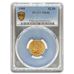 1909 $2.50 Indian Gold Quarter Eagle MS-66 PCGS