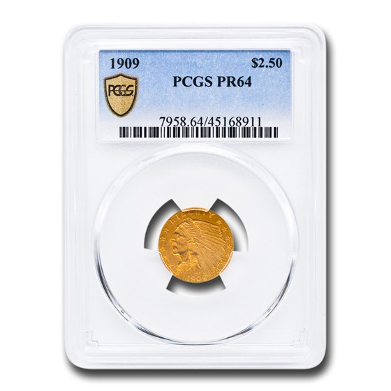 1909 $2.50 Indian Gold Quarter Eagle PR-64 PCGS 1909 $2.50 Indian Gold Quarter Eagle PR-64 PCGS