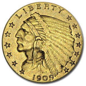 1909 $2.50 Indian Gold Quarter Eagle XF 1909 $2.50 Indian Gold Quarter Eagle XF