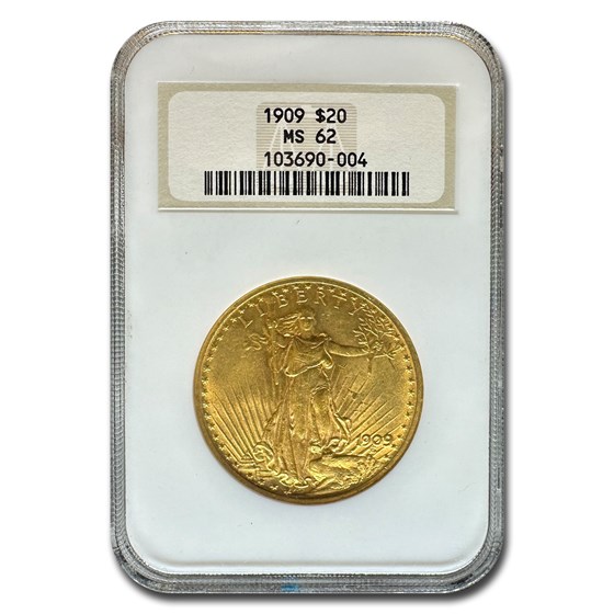 1909 $20 Saint-Gaudens Gold Double Eagle MS-62 NGC 1909 $20 Saint-Gaudens Gold Double Eagle MS-62 NGC
