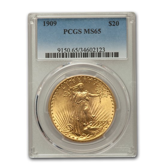 1909 $20 Saint-Gaudens Gold Double Eagle MS-65 PCGS 1909 $20 Saint-Gaudens Gold Double Eagle MS-65 PCGS