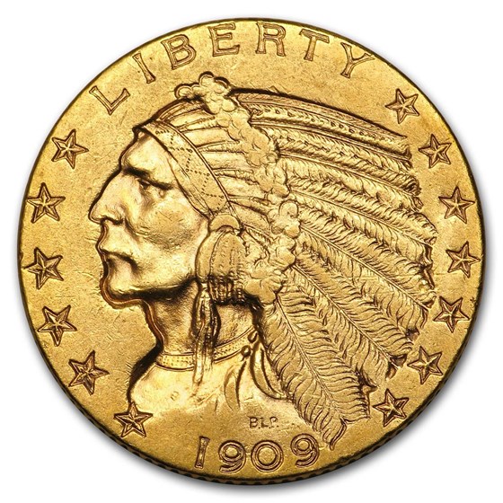 Buy 1909 $5 Indian Gold Half Eagle AU - APMEX