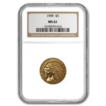 1909 $5 Indian Gold Half Eagle MS-61 NGC