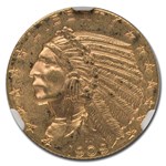 1909 $5 Indian Gold Half Eagle MS-62 NGC