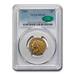 1909 $5 Indian Gold Half Eagle MS-62 PCGS CAC